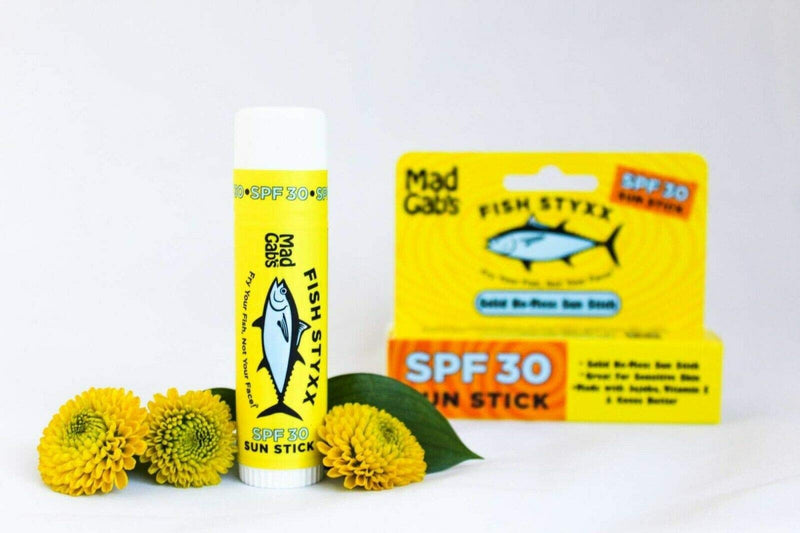 [Australia] - Mad Gab's Fish Styxx Broad Spectrum SPF 30 Sunscreen Stick For the Family, Adults, Babies, Kids or Sensitive Skin - 2 Pack 0.6 oz. 