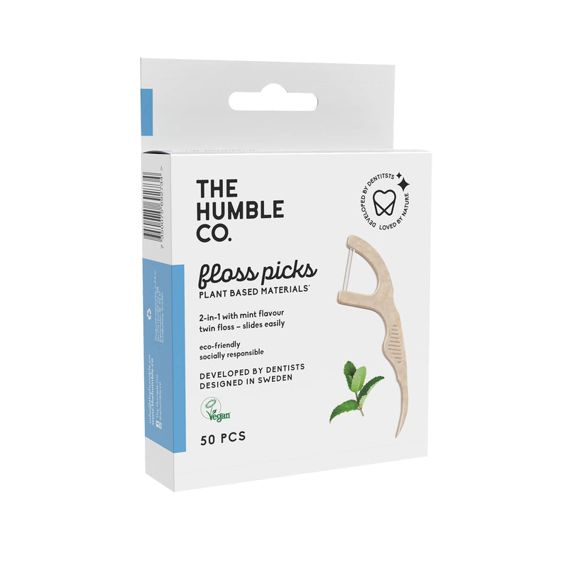 [Australia] - The Humble Co. Plant Based Floss Picks | Fresh Mint | Eco-Friendly, Vegan for Your Everyday Oral Care - Dentist Approved - Removes Plaque and Gives a Fresh Feel (1 x 50p) 50 Count (Pack of 1) 