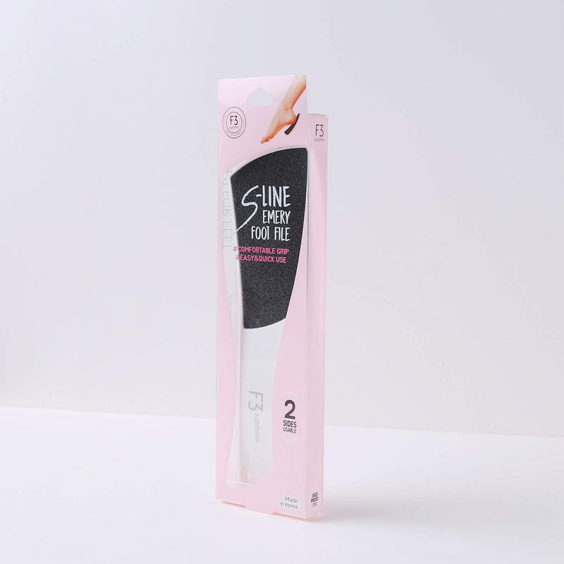 [Australia] - F3 Systems S-Line Emery Foot file, Colossal Double-Sided Pedicure Tool, Effective for Cracked Heel, Ergonomic Design for Easy Grip 1 Count (Pack of 1) 