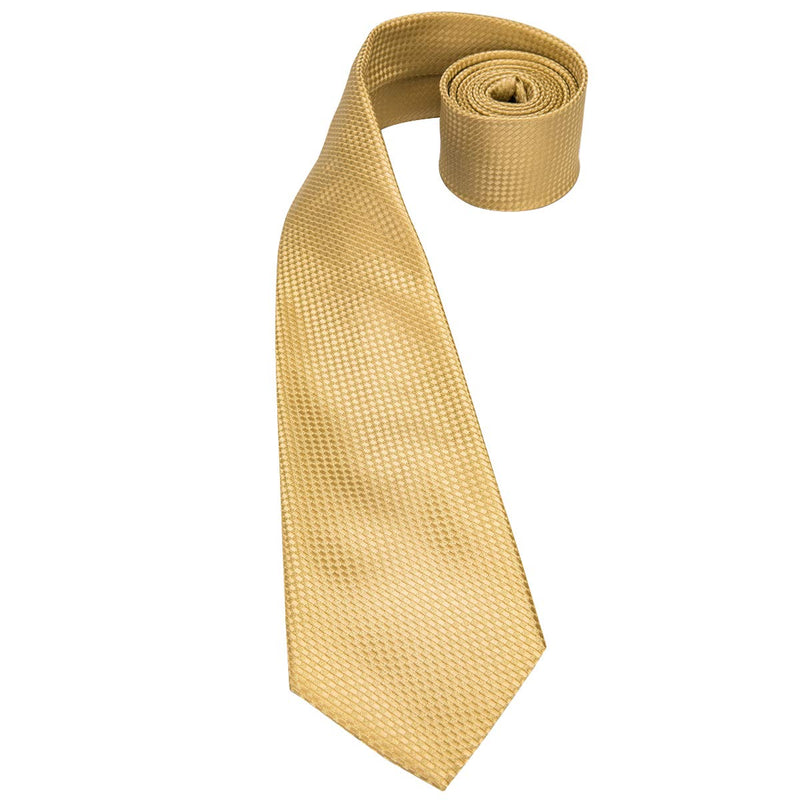 [Australia] - Dubulle Mens Paisley Silk Ties for Men Necktie and Pocket Square Set Wedding Formal 03055 Gold 