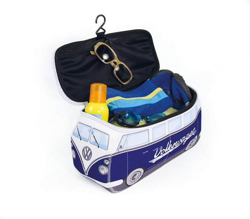 [Australia] - BRISA VW Collection - Volkswagen Samba Bus T1 Camper Van 3D Neoprene Universal Bag - Makeup, Travel, Cosmetic Bag (Neoprene/Classic/Blue) 