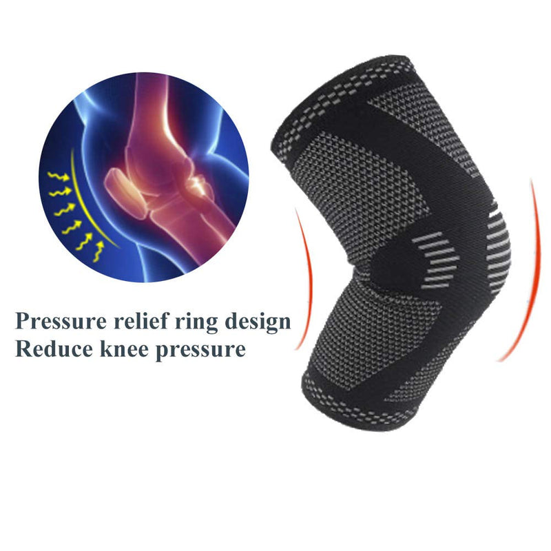 [Australia] - Dr.Pedi Knee Brace Compression Sleeve Injury Recovery Support for Running,Gym and Joint Pain Relief Black Large 