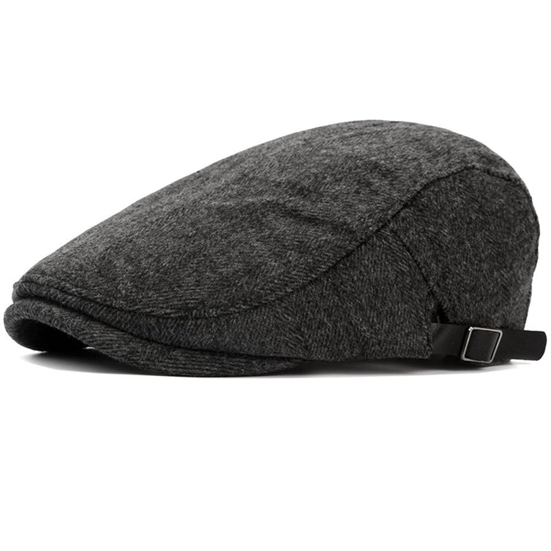 [Australia] - ALL IN ONE CART 2 Pack Men's Warm Wool Tweed Blend Newsboy Flat Cap Ivy Cabbie Driving Winter Hat Dark Grey/Coffee 