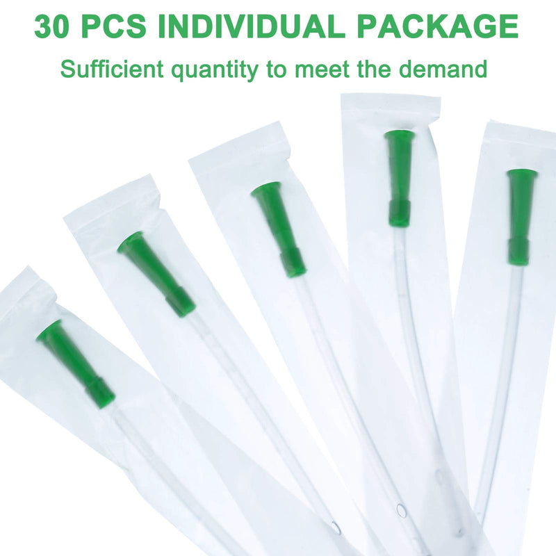 [Australia] - 30 Pieces PVC Replacement Tubings Supplies Tubes Kit Clear Replacements Hose with Flexible Rounded End for Smooth Insert (14 FR) 14 FR 