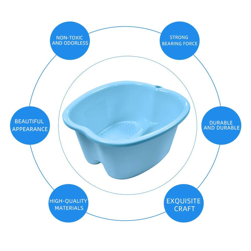 [Australia] - Ownest Foot Bath Spa,Water Spa and Foot Massage, Sturdy Plastic Foot Basin for Soaking Foot,Toe Nails, and Ankles,Pedicure,Portable Foot Tub-Blue A-blue 