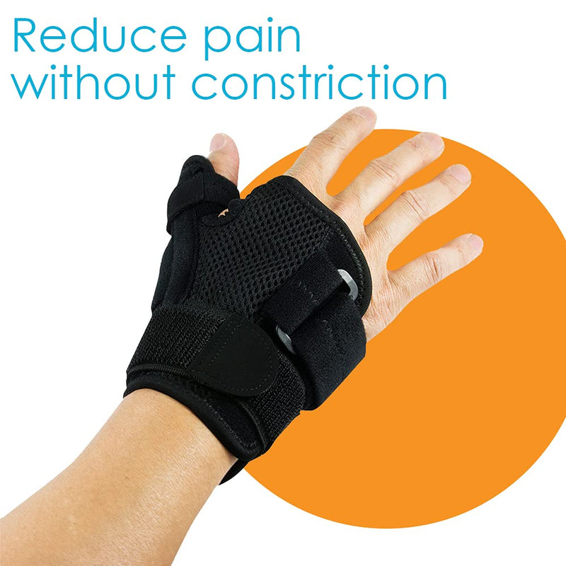 [Australia] - Thumb Brace, Finger Splints, Reversible, Single (1), One Size, Black, Broken Thumbs, Wrist Stabilizer, Guard, Carpal Tunnel, Right & Left, For Osteoarthritis, Arthritis, Wrists, Pain and Support 