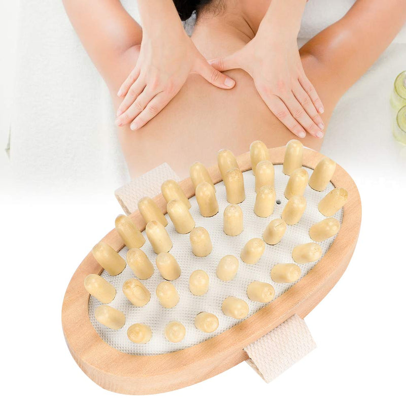 [Australia] - Body Brush, Body Massage Brush, Back Scrubber Exfoliate Massage Improve Blood Circulation, Natural Wood Massager for Body Scrubber Hair Scalp Spa Bath Massage 
