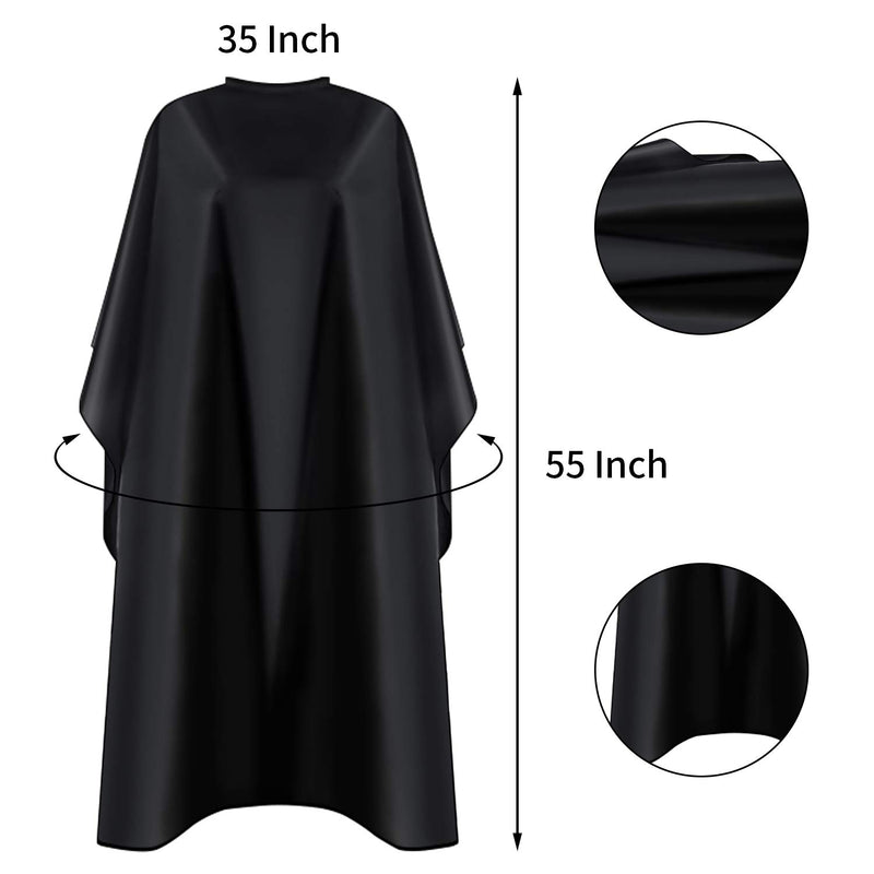 [Australia] - Professional Waterproof Barber Cape, Salon Stylist Haircut Capes for Adults, Hair Cutting Cape for Cutting/Coloring/Perming, Black 55‘’x 35‘’ 1 Pack 