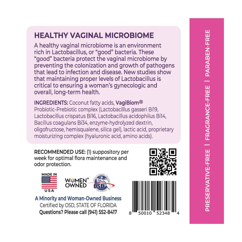 [Australia] - VagiBiom Probioitc Suppository CONVENIENT TRAVEL PACK WITH 2 SUPPOSITORIES AND 2 FEMININE WIPES: Microbiome Flora balance. Odor Control Regimen; Balance and Nourishes Healthy Flora; Paraben-Free Preservative-Free 