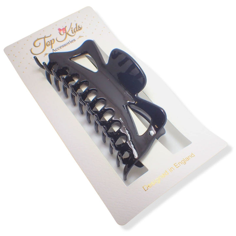 [Australia] - Topkids Accessories 14cm / 5.5" Extra Large Long Butterfly Claw Clip for Women and Girls with Thick Hair Clips Women Hair Grips Hair Claw Clips Hair Claws (Black + Tort Brown + Clear) Black + Tort Brown + Clear 