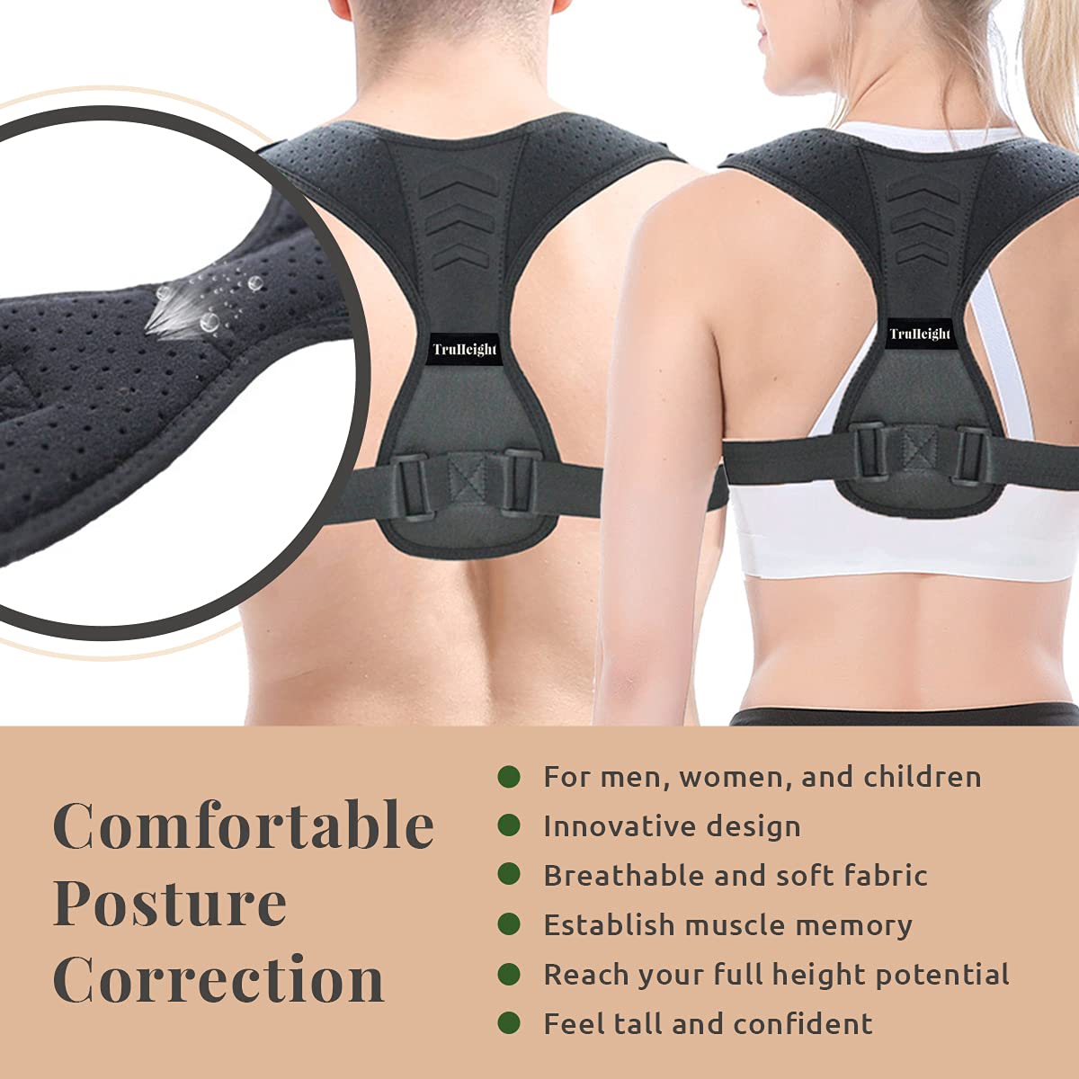 Posture Corrector Men Women Upper Back Brace Clavicle Support Back  Straightener