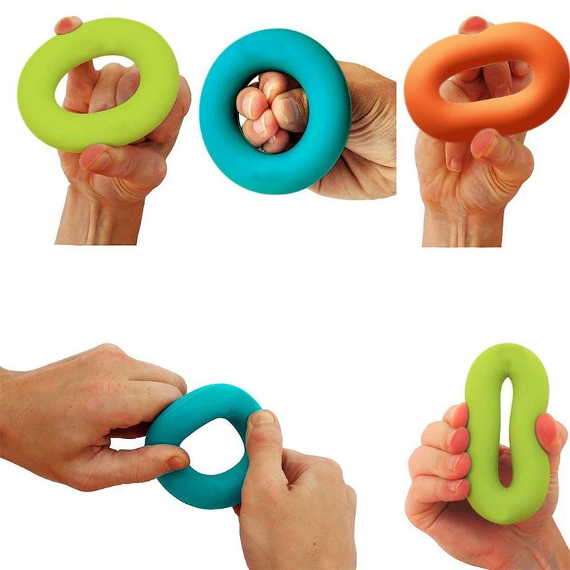 [Australia] - Grip Strength Trainer,Hand Grip Strengthener ,Forearm Grip Workout - Grip Trainer Silicone Rings for Rock Climbing, Athletes & Stress Relief & Rehabilitation, 3 Resistance Levels(3 PCS) Round 30-50lbs 