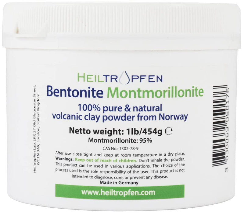 [Australia] - Bentonite Montmorillonite powder | 1 Pound - 454 g | ULTRA FINE | Montmorillonite content 95% | Natural Mineral Dust | Heiltropfen® 