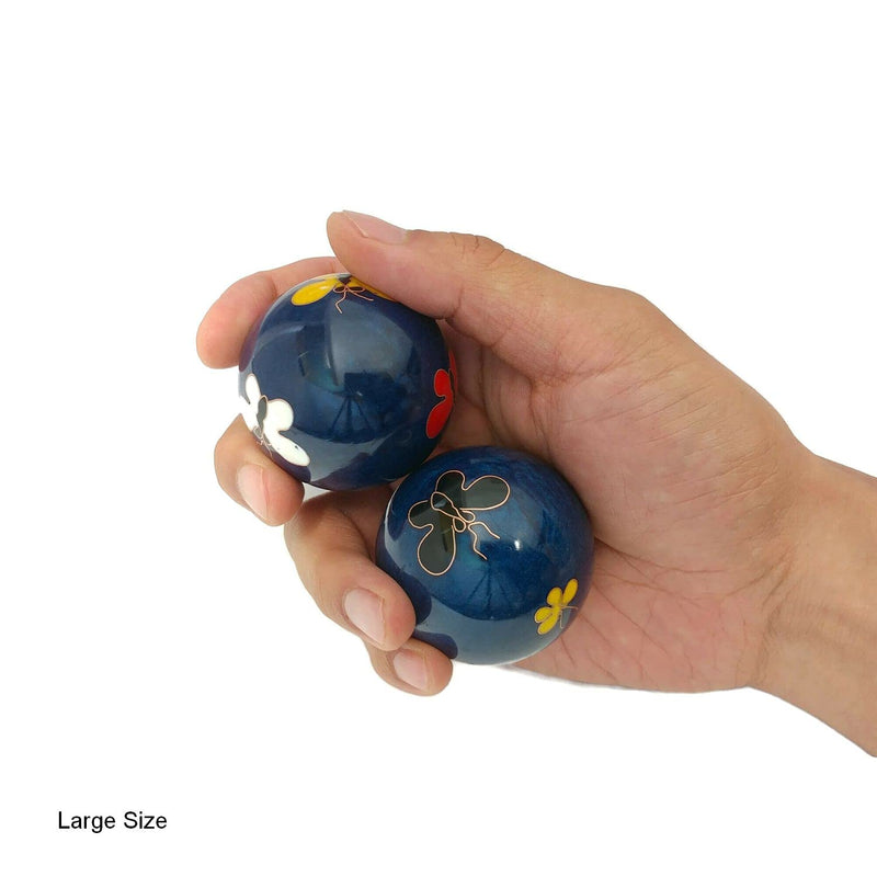 [Australia] - Top Chi Butterfly Baoding Balls with Bamboo Stand. Chiming Chinese Health Balls for Hand Therapy, Exercise, and Stress Relief (Large 2 Inch) Large 2 Inch 
