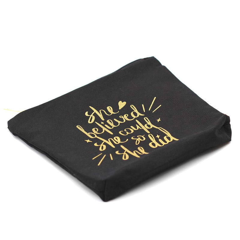 [Australia] - She Believed She Could So She Did-Inspirational Makeup Bag,Gift for Boss Lady Strong Female Gifts Ideas Woman Bosses Manager Boss Babe,Congratulations, Graduation, Promotion, Going Away, Job Change-BG 