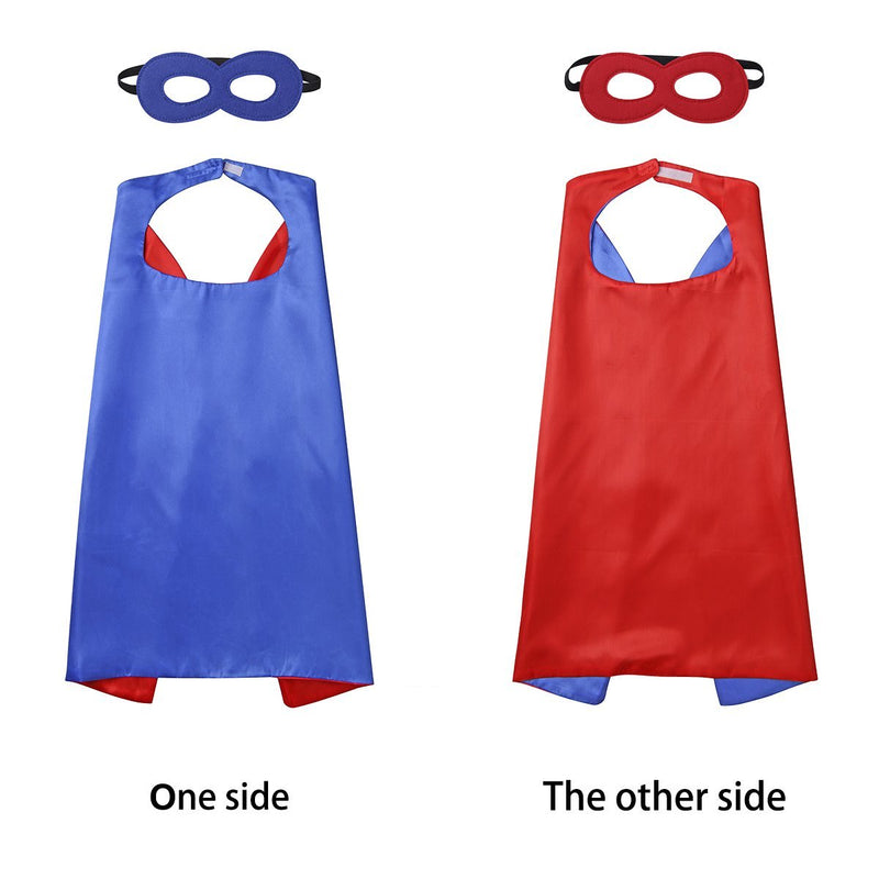 [Australia] - Diffly Kids Fancy Dress Superhero Cape with Mask for Boys and Girls Blue 