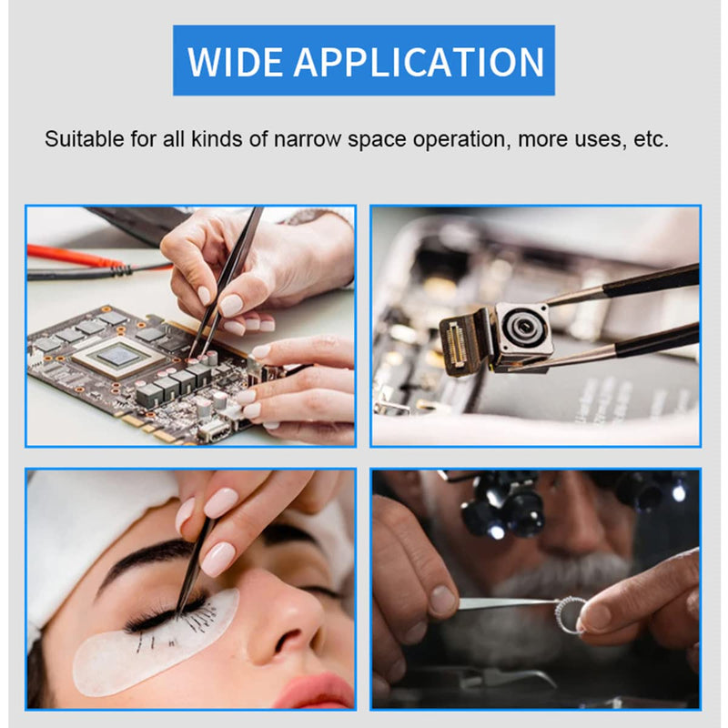 [Australia] - Precision ESD Tweezers Set, Anti-Static Stainless Steel Tweezers Set Kit Perfect for Electronics, Craft, Jewellery, Soldering, Laboratory Work and Detailed Work 10pcs 