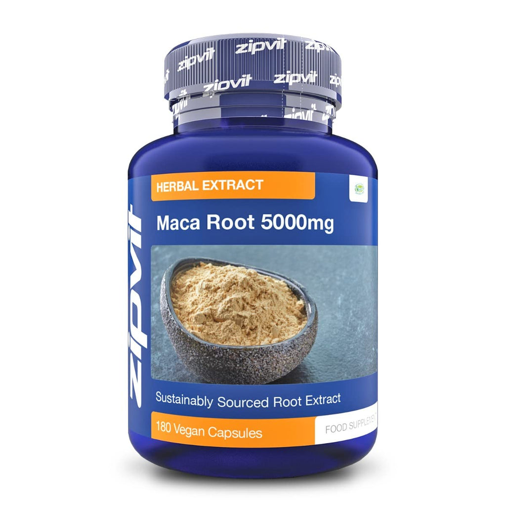 [Australia] - Maca Root Capsules 5000mg, Black Maca and Yellow Maca Combination High Strength Maca Root Powder Extract. 180 Vegan Capsules, 6 Months Supply. Vegetarian Society Approved. 
