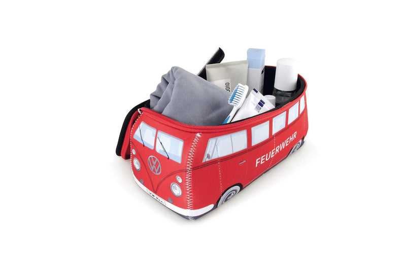 [Australia] - BRISA VW Collection - Volkswagen Samba Bus T1 Camper Van 3D Neoprene Universal Bag - Makeup, Travel, Cosmetic Bag (Neoprene/Feuerwehr/Fire Engine) 