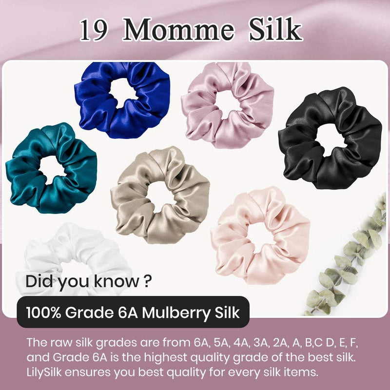 [Australia] - LilySilk Silk Charmeuse Scrunchy -Regular -Scrunchies For Hair - Silk Scrunchies For Women Soft Hair Care (15pc) 15pc 