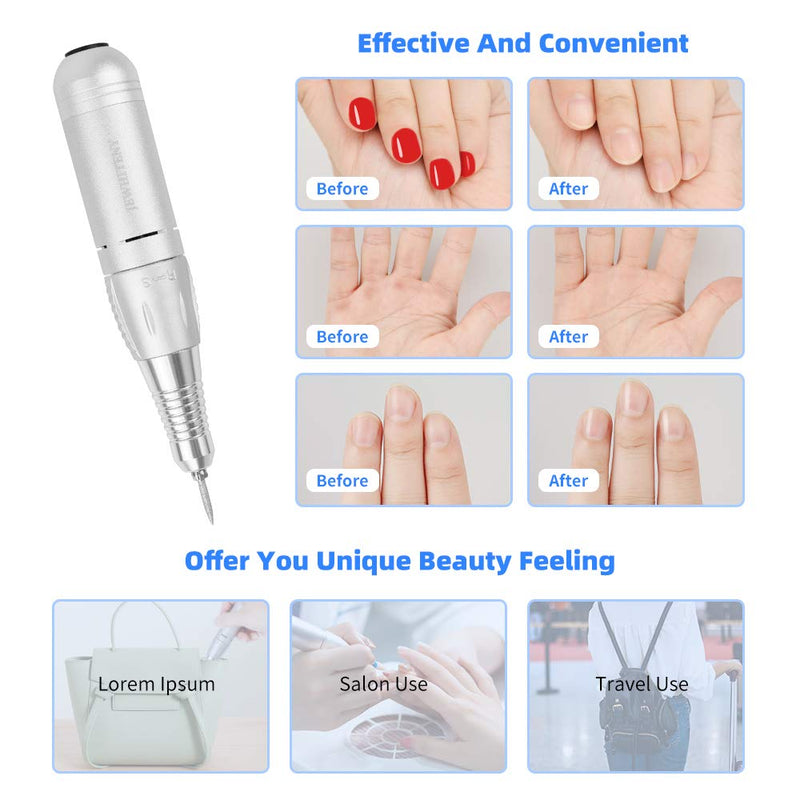 [Australia] - Portable Electric Nail Drill Machine Professional 35000 RPM Manicure Pedicure Polishing Nail File Drill Kit Set with Sanding Bands for Acrylic Gel Nails 