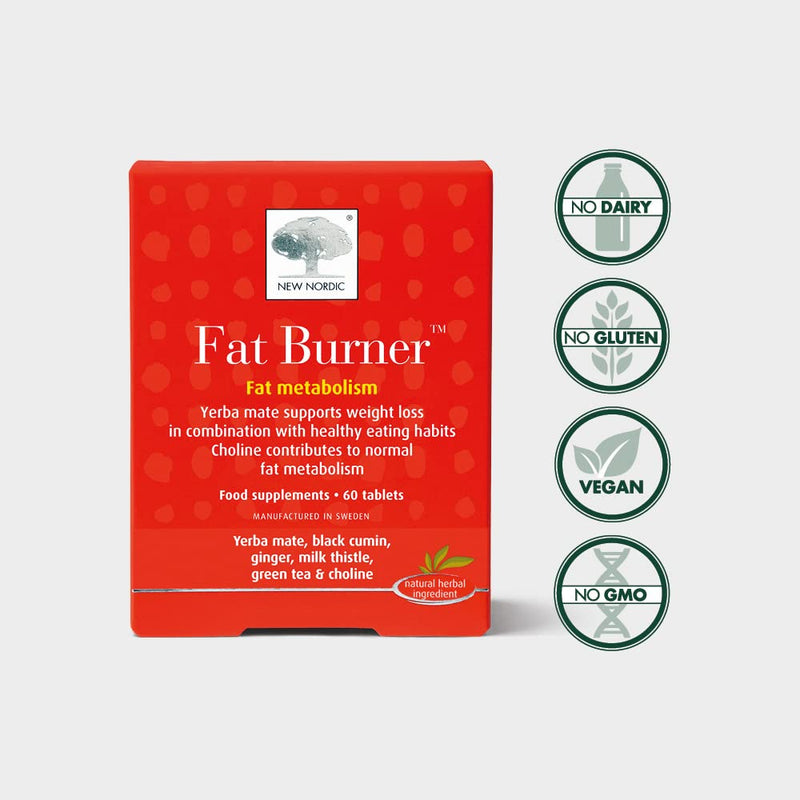 [Australia] - New Nordic Fat Burners 60 Pack - Contains Yerba Mate - Dairy and Gluten Free -Supports Slimming and Weight Loss Suitable for Vegans and Keto 