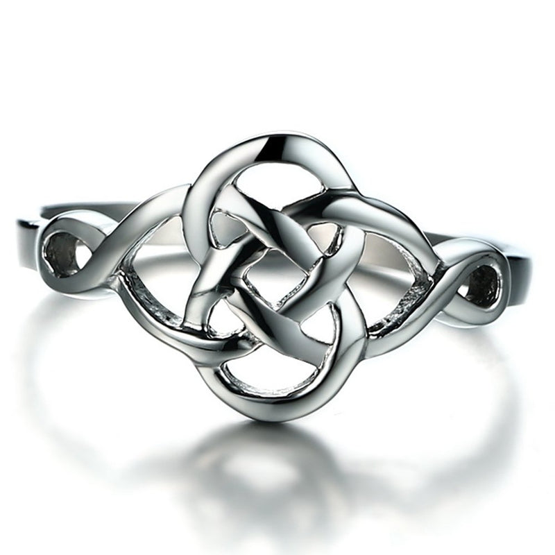 [Australia] - Stainless Steel Plain Classical Celtic Love Knot Wedding Promise Anniversary Ring Silver 3 