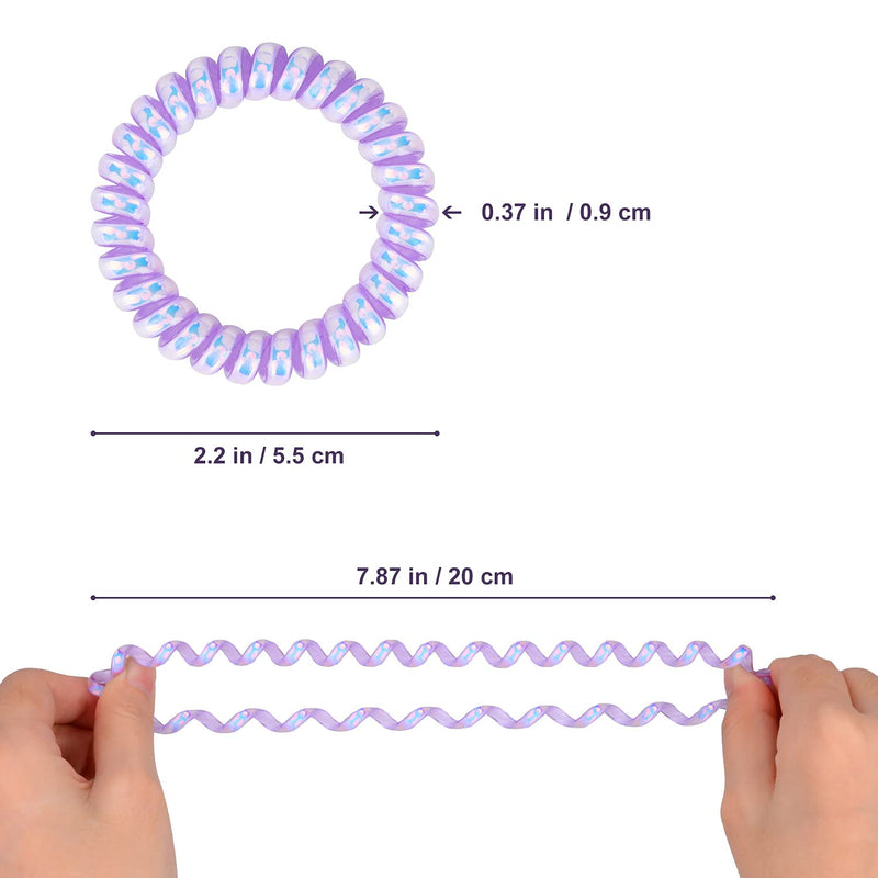 [Australia] - JessLab Spiral Hair Ties, 10 Pcs Traceless Phone Cord Hair Ties Spiral Bracelet Plastic Coil Hair Ties Ponytail Holders No-Damage Hair Accessory for Girls Women Ladies, Color Assorted, Set 2 #2 