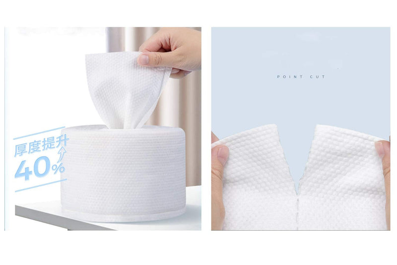 [Australia] - WANGPEI 1Roll Disposable Cleaning Face Towel,100% Pure Cotton Thicker Soft Multi-Purpose Disposable Wet and Dry Wash Towel 
