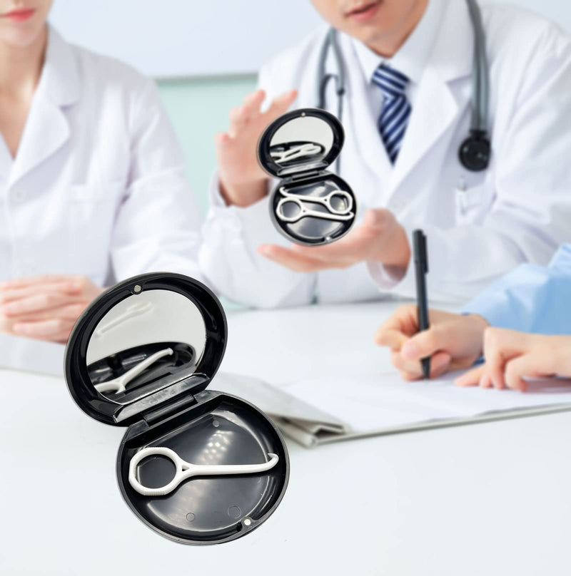 [Australia] - Orthodontic Retainer Case with 2 Pcs Aligner Removal Tool (Black & White) Black-a 