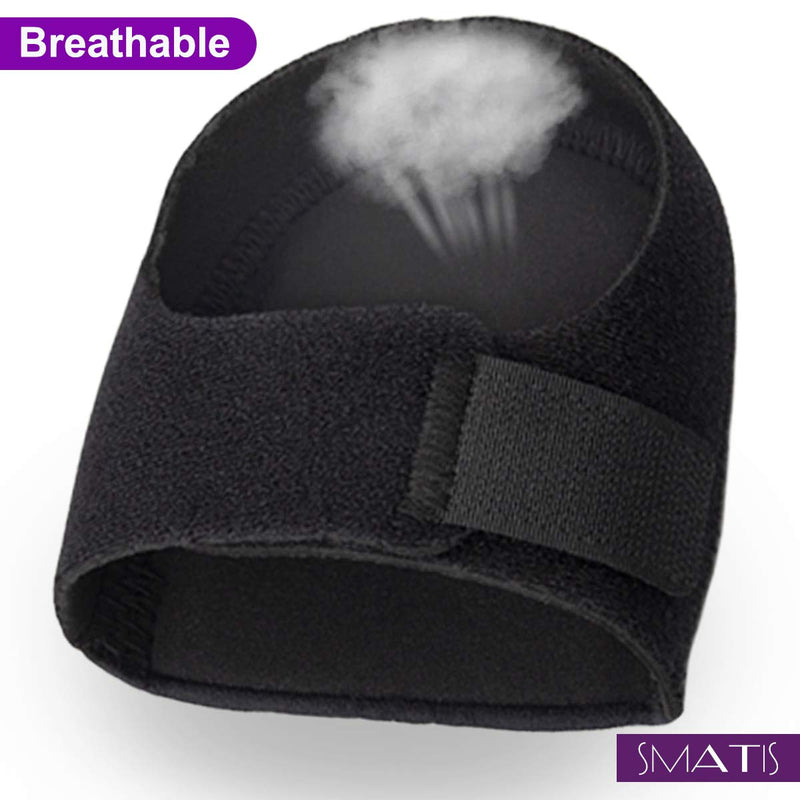 [Australia] - SMATIS Heel Protectors, Heel Cups for Plantar Fasciitis, 2PCS Heel Cushion for Achilles Tendonitis Bone Spur Aching Feet Relieve Heel Pain(Size: Women 6-11 + Men 6-10) Black 