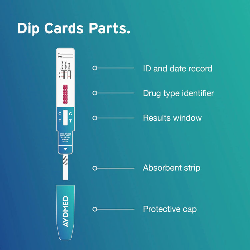 [Australia] - 10 x Aydmed Professional Cocaine Rapid Drug Test Dip Cards | Urine Drug Tests | 150ng/mL Cut-Off Level | Test for Cocaine, Coke, Crack 