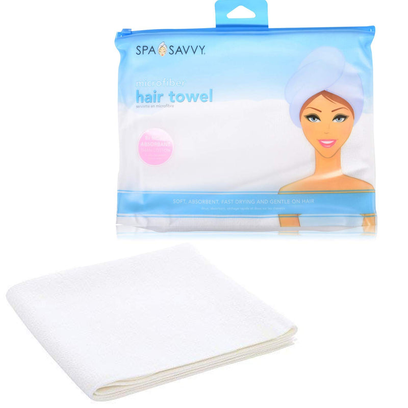 [Australia] - SPASAVVY Microfiber Hair Towel Wrap for Women, 16 inch X 32 inch, Super Absorbent Quick Dry Hair Turban for Drying Curly, Long & Thick Hair 