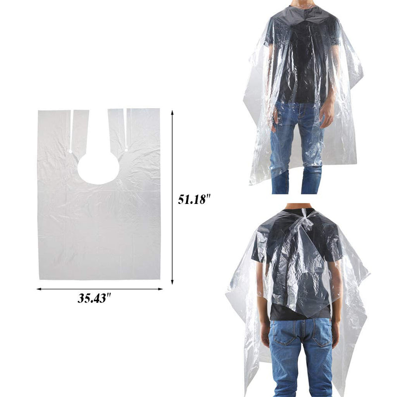 [Australia] - Disposable Hair Cutting Capes Professional Shampoo Gowns Waterproof Transparent Hair Salon Aprons Hairdressing Smocks for Barber Home DIY（35.43'' X 51.18''） (50pcs) 50pcs 