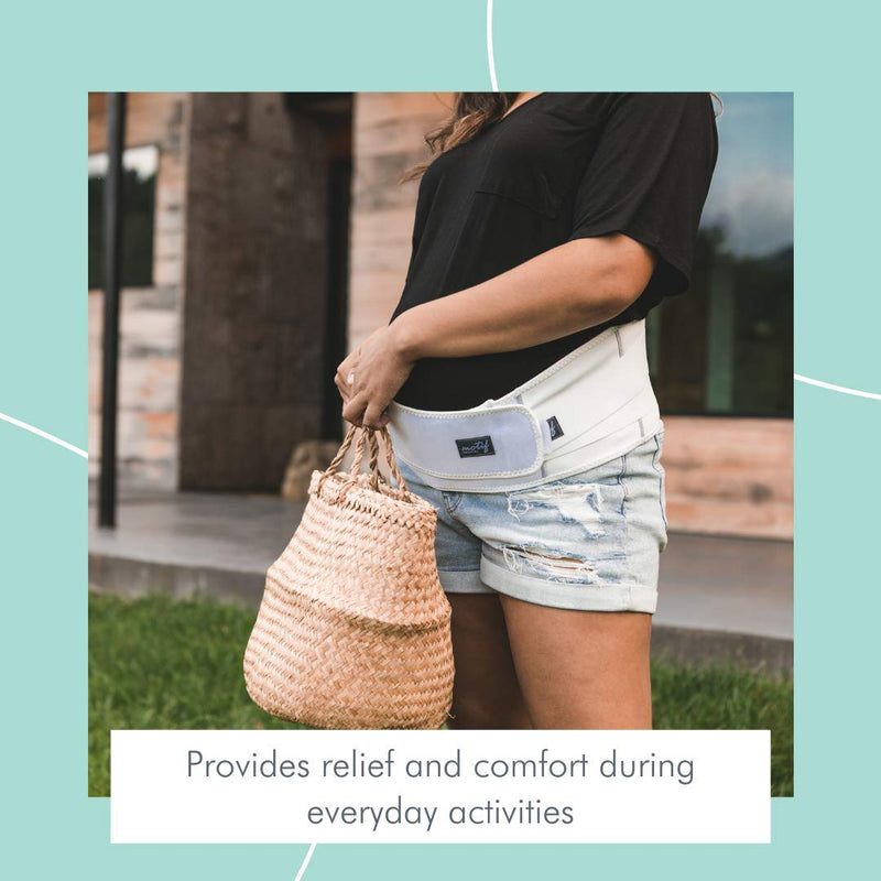 [Australia] - Motif Medical, Pregnancy Support Band, Relieves Pressure on the Abdomen, Lower Back, Hips, and Pelvis, White - Small 