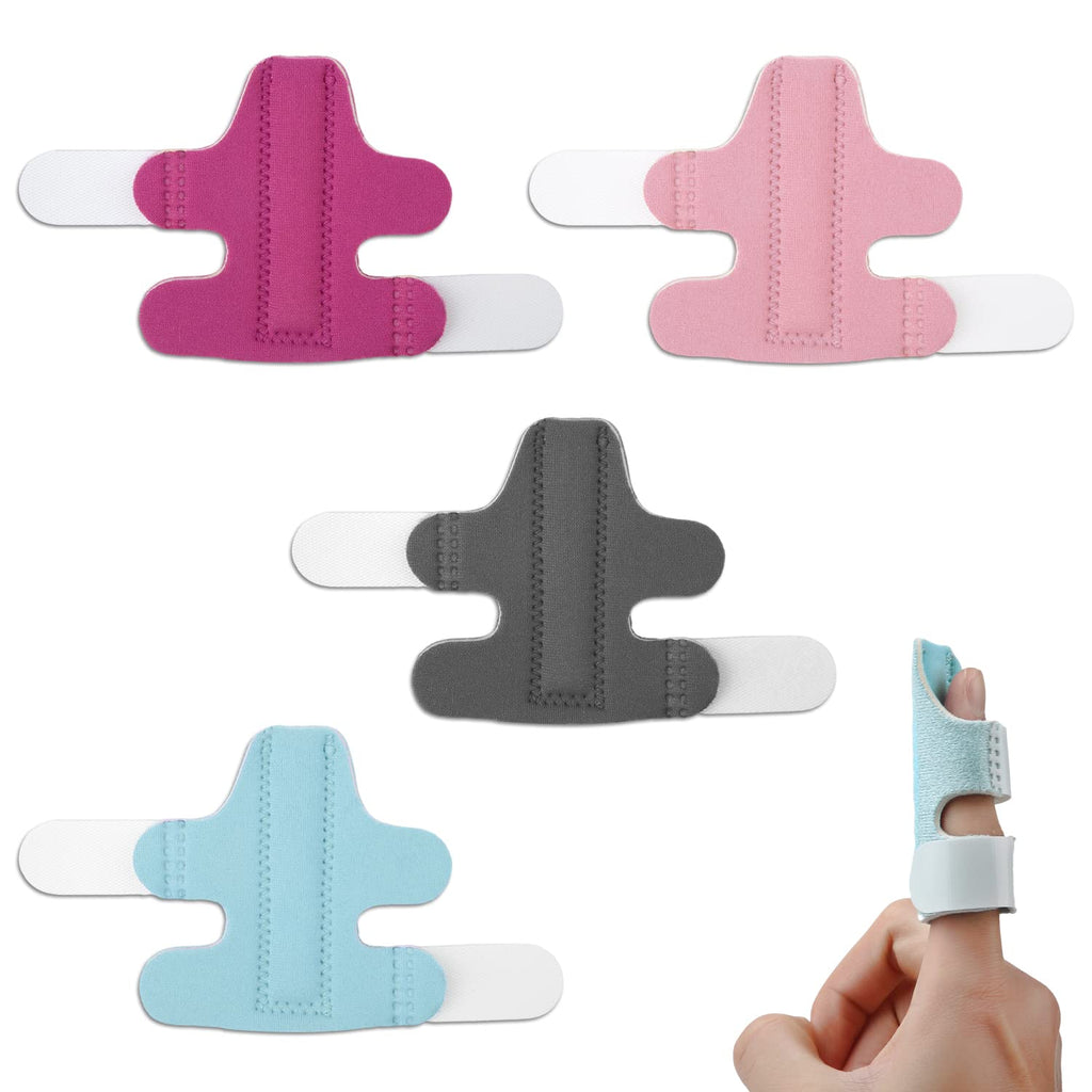 [Australia] - SAVITA 4pcs Finger Splints, Finger Straightener Finger Stabilizer Brace Finger Support for Trigger Broken and Strained Fingers (4 Colors) 