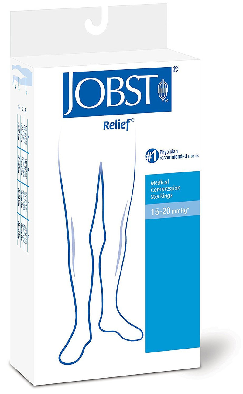 [Australia] - JOBST Relief Thigh High 15-20 mmHg Compression Stockings, Closed Toe with Silicone Dot Band, Small, Black Small (Pack of 1) 