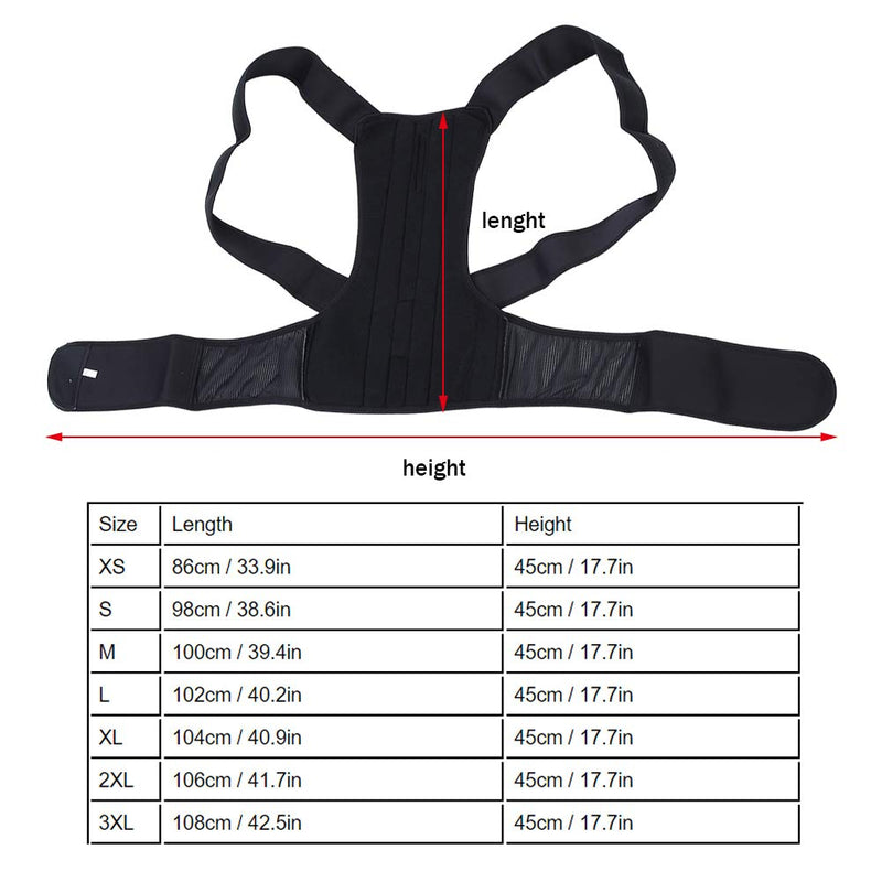 [Australia] - Adjustable Hunchback Correction Belt, Back Spine Support With Hook & Loop For Unisex, Posture Corrector Brace For Neck And Shoulders(S) 