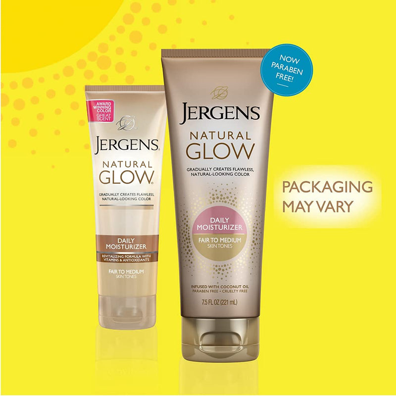 [Australia] - Jergens Natural Glow Daily Moisturizer for Body, Fair to Medium Skin Tones, 7.5 Ounce Tube 