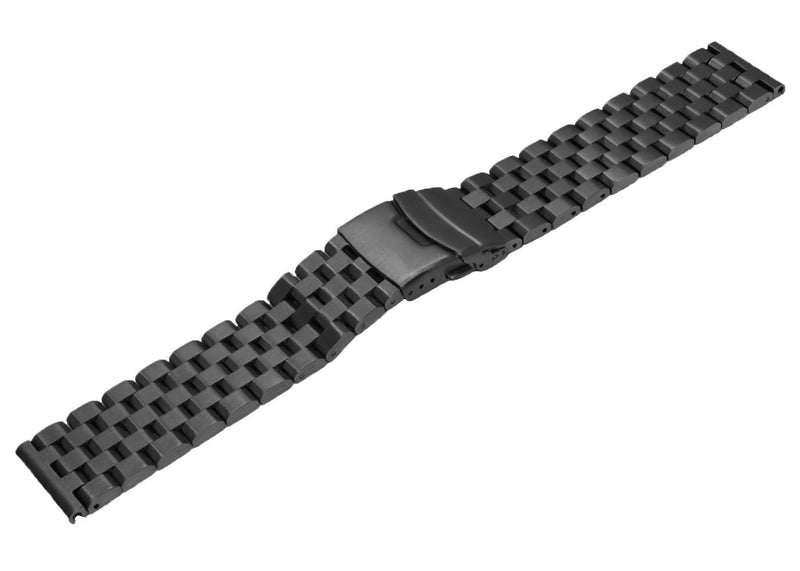 [Australia] - 24mm 22mm 20mm 18mm Metal Watch Band Premium Solid Stainless Steel Watch Bracelet Straps for Men Women Blue/Black/Silver Black 