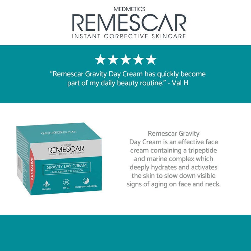 [Australia] - Remescar Gravity Day Cream - SPF 20 - Boost Collagen and Elastin to Improve Skin Firmness - Reduce Visible Signs of Ageing - Microbiome Technology to Restore Skin Balance 