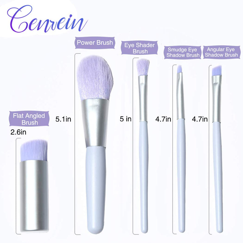 [Australia] - Small Makeup Brush Set for Powder, Eyeshadow, Eyebrow, Concealer, Blending, Premium Synthetic Makeup Brush Set of 5 for Travel 