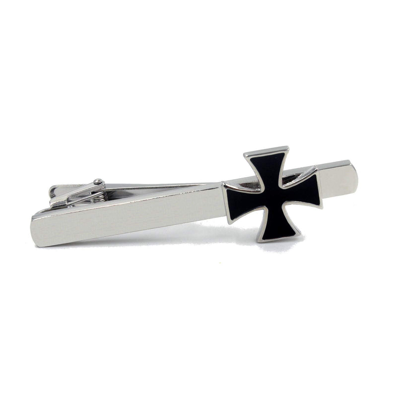 [Australia] - Knights Templar Black Cross Pair of Cufflinks & Tie Bar Clip 