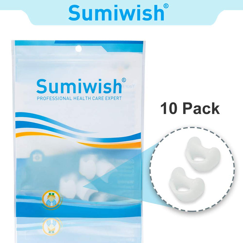 [Australia] - Sumiwish 10 Pack Little Toe Separators, Silicone Toe Spacers for Overlapping Toe, Curled Pinky Toe Correct and Protect 10 Pack-1 