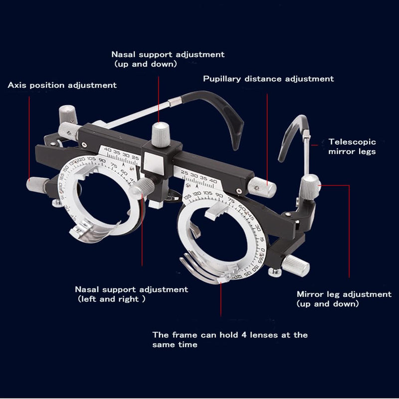 [Australia] - Smallterm Optical Optic Trial Lens Frame PD 48-80mm Fully Adjustable Trial Frame Eye Optometry Lens Frame for Visual Inspection in Optical Shops, Hospitals,Ophthalmology 