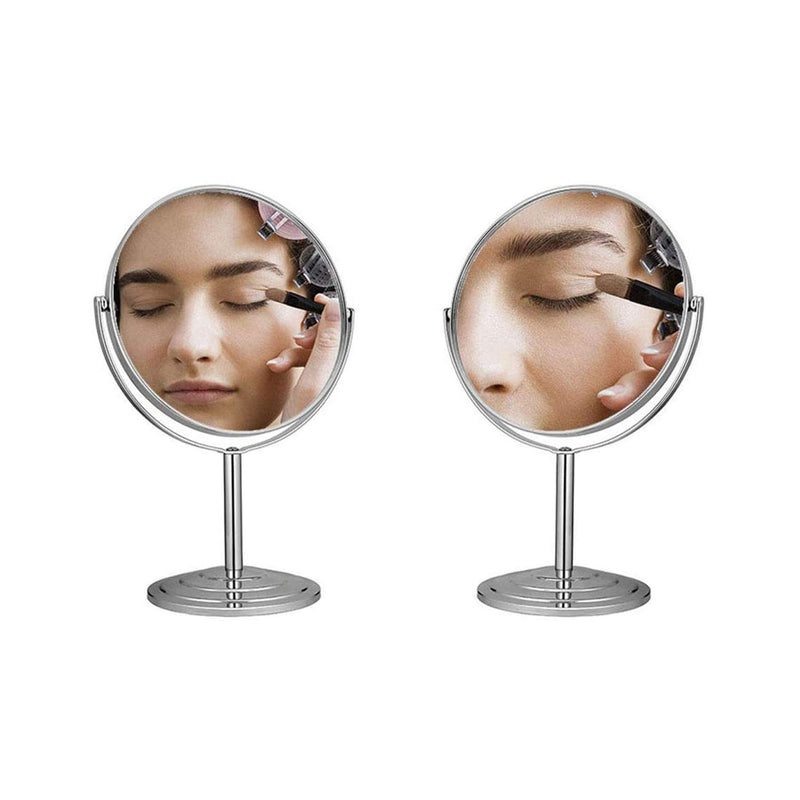 [Australia] - HY Double Sided Magnifying Mirror - 7 Inch Round Swivel Vanity Tabletop Mirrors,Makeup Standing Mirror with 3X Magnification 