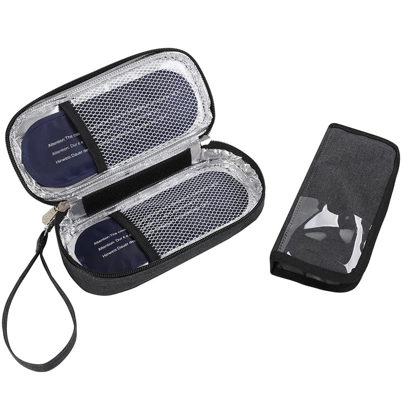 [Australia] - Apollo Walker Insulin Cooler Travel Case Diabetic Medication Cooler (Black) Black-small 