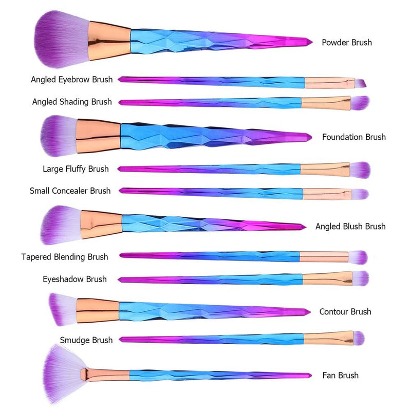 [Australia] - 12 Pcs Makeup Brushes Set Premium Foundation Blending Blush Concealer Eye Face Lip Brushes for Powder Liquid Cream Complete Makeup Brushes Kit Synthetic Bristles Purple 