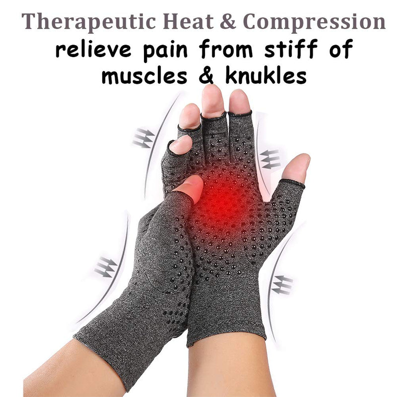 [Australia] - Arthritis Compression Gloves for Men Women Fingerless Arthritis Gloves Small 