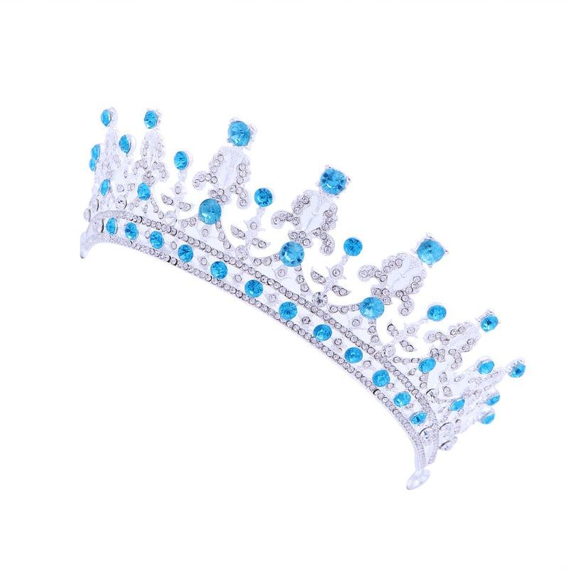 [Australia] - Frcolor Wedding Tiara Crown, Rhinestones Crystal Bridal Pageant Princess Tiara Crown Headband (Blue) Picture 1 